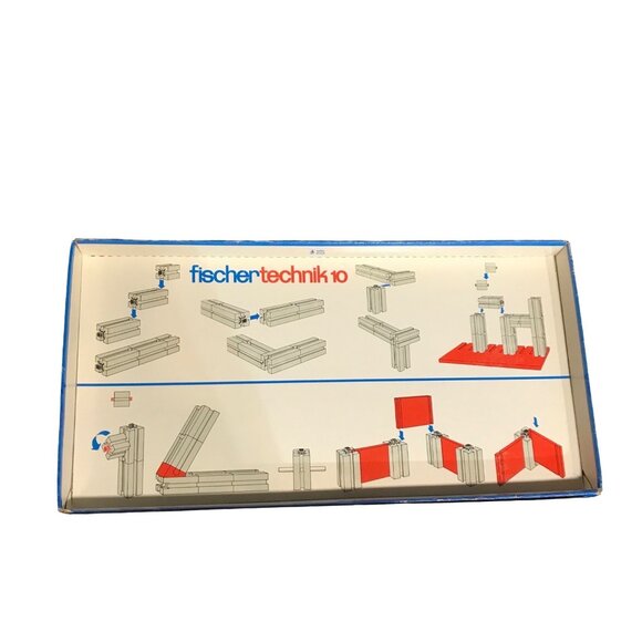 Vtg Fischertechnik 10 Building Set Nylon Garantite Gray Red Blocks Germany 60's - Picture 4 of 7